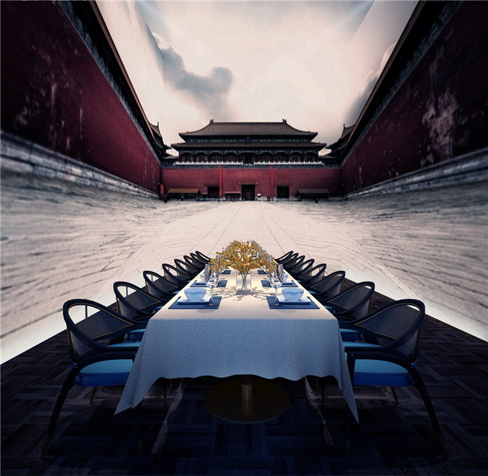 5D全沉浸式餐廳設(shè)計   溫哥華全聚德北京烤鴨店包房裝修設(shè)計實景圖